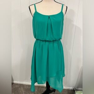 BCX Teal Strapless green Chiffon Dress